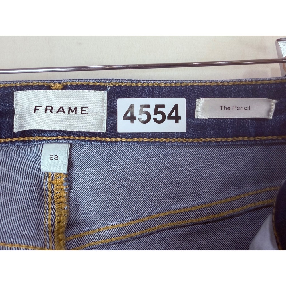 FRAME The Pencil Jeans Womens 28 High Rise Straight Leg Denim Dark Wash - Picture 3 of 9